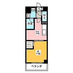 プロセルム上坂 1DKの間取図画像