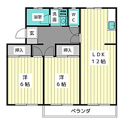 ユートピア南山 2LDKの間取図画像