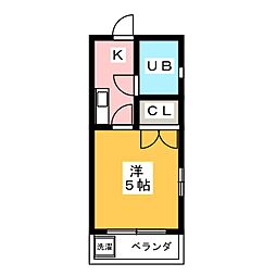 パールマンション桜山 1Kの間取図画像