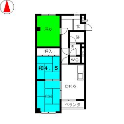 中根ハイツ 3DKの間取図画像