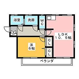オアシス呼続 1LDKの間取図画像