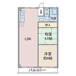 田中ビル 2LDKの間取図画像