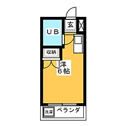 ハートイン弥富通 ワンルームの間取図画像