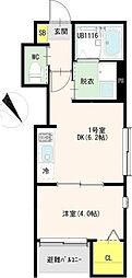 ハーモニーテラス呼続IV 1DKの間取図画像