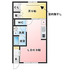 アーバンさくら 1LDKの間取図画像