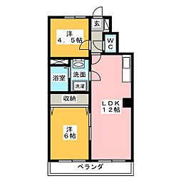 サンヨーマンション 2LDKの間取図画像