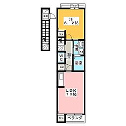 サニー本城 1LDKの間取図画像
