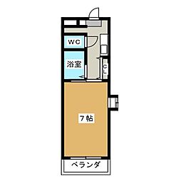 ブレインズ瑞穂 1Kの間取図画像