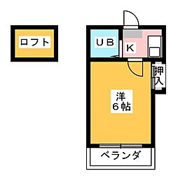 グランプラス桜 1Kの間取図画像