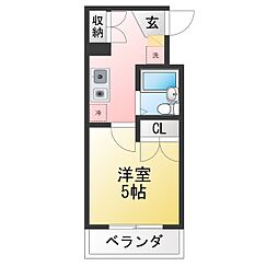 セリバテール呼続 1Kの間取図画像