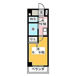 クリエイト妙音 1Kの間取図画像
