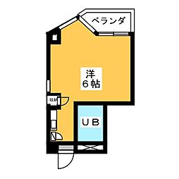 メトロM24 1Kの間取図画像