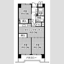 ビレッジハウス笠寺タワー 3DKの間取図画像