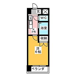 アーバンドエル豊岡 1Kの間取図画像