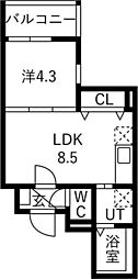 F asecia Superbe 1LDKの間取図画像