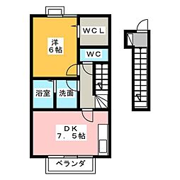 パティオ南野 1DKの間取図画像