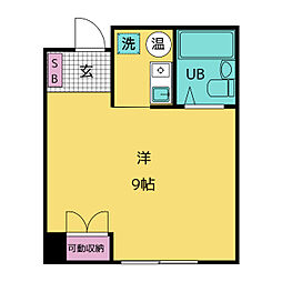 サウスレジデンス丸の内 7階ワンルームの間取り