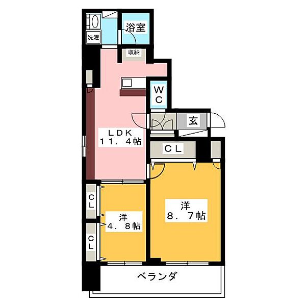 ルシェット白川公園 ｜愛知県名古屋市中区栄２丁目(賃貸マンション2LDK・10階・61.24㎡)の写真 その2