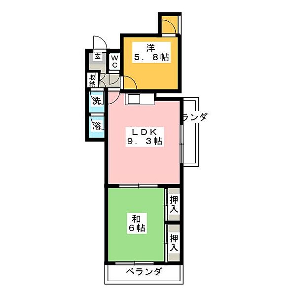 長井マンション ｜愛知県名古屋市東区泉３丁目(賃貸マンション2LDK・5階・50.74㎡)の写真 その2