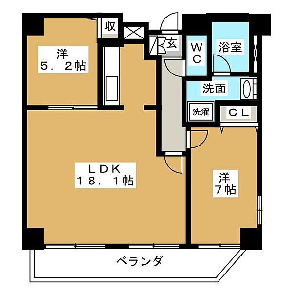 ＫＤＸ泉レジデンス ｜愛知県名古屋市東区泉２丁目(賃貸マンション2LDK・6階・66.46㎡)の写真 その2