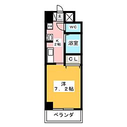 GP栄本町通り 7階1Kの間取り