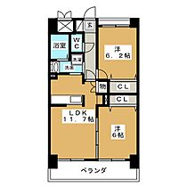 Ｐ－ＳＱＵＡＲＥ　Ｓｈｕｍｏｋｕ　II  ｜ 愛知県名古屋市東区相生町（賃貸マンション2LDK・4階・54.12㎡） その2