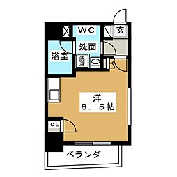 アーバン錦 10階ワンルームの間取り