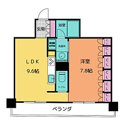 アーデン泉プレミア 3階1LDKの間取り