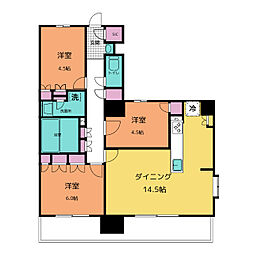 ＧＲＡＮＰＡＳＥＯ丸の内 6階3LDKの間取り