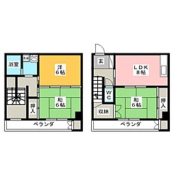 第2オーシャンビル 5階3LDKの間取り