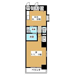 Ｓｏｒｇｅｎｔｅ 6階1DKの間取り