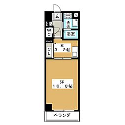 音羽壱番館栄 6階1Kの間取り