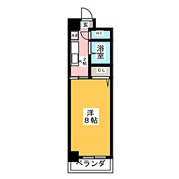 浅井ビル 3階1Kの間取り