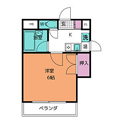 Ａｔともえ 4階1Kの間取り