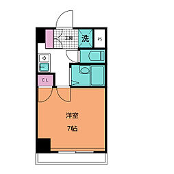 クレストール住田 2階1Kの間取り