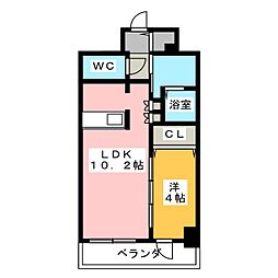 アドバンス名古屋モクシー 13階1LDKの間取り