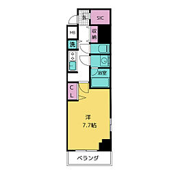 セイワパレス丸の内駅前プレミア 15階1Kの間取り
