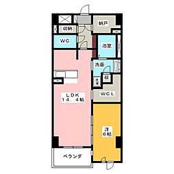 Ｖｅｒｄｅ　Ｌｅａｆ 菊井 2階1LDKの間取り