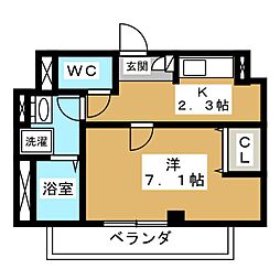 Ｓｋｙｅ白壁 3階1Kの間取り