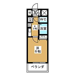 プレサンス名古屋城前 7階1Kの間取り
