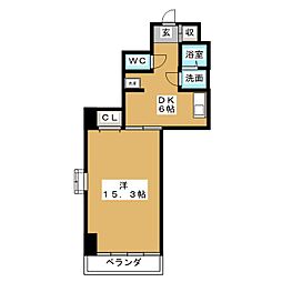 プロビデンス東片端 6階1DKの間取り