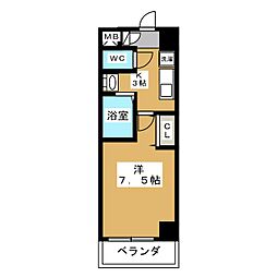 ニーズメゾン新栄 4階1Kの間取り