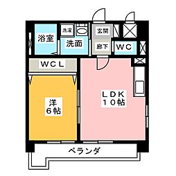 ロアール泉 8階1LDKの間取り
