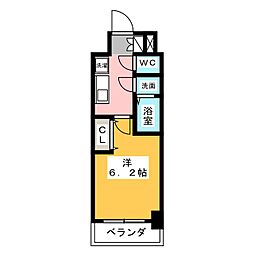 メイクス矢場町 9階1Kの間取り