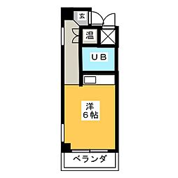 アーバンライフ新栄 2階ワンルームの間取り
