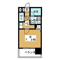 エコロジー栄レジデンス 5階1Kの間取り