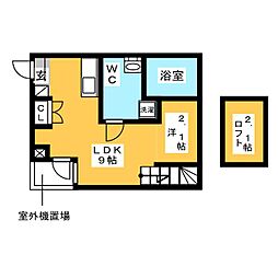 REX新栄 1LDKの間取図画像