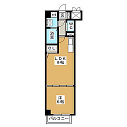 ＨＦ名駅北レジデンス　ＥＡＳＴ 6階1LDKの間取り