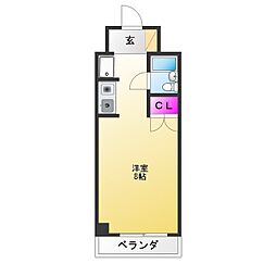 ブルーシャンピア芝川 ワンルームの間取図画像