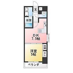 DOMUS21 1DKの間取図画像